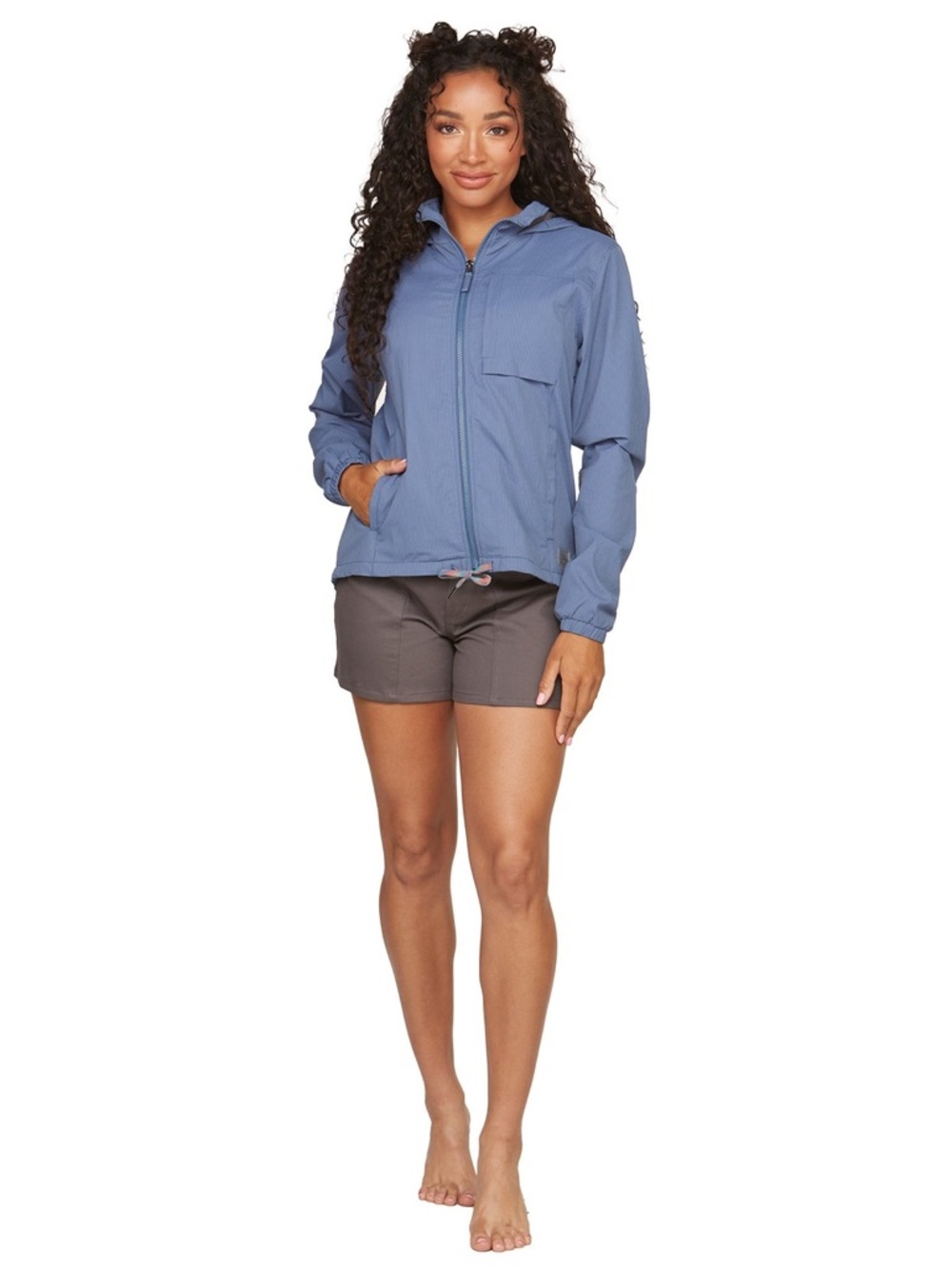 Colosseum Outdoors Blue Hooded Windbreaker Jacket Women’s Large Lightweight Zip